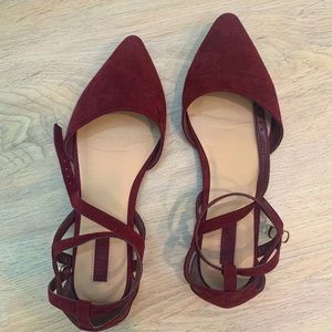 Forever 21 burgundy pointed toe flats